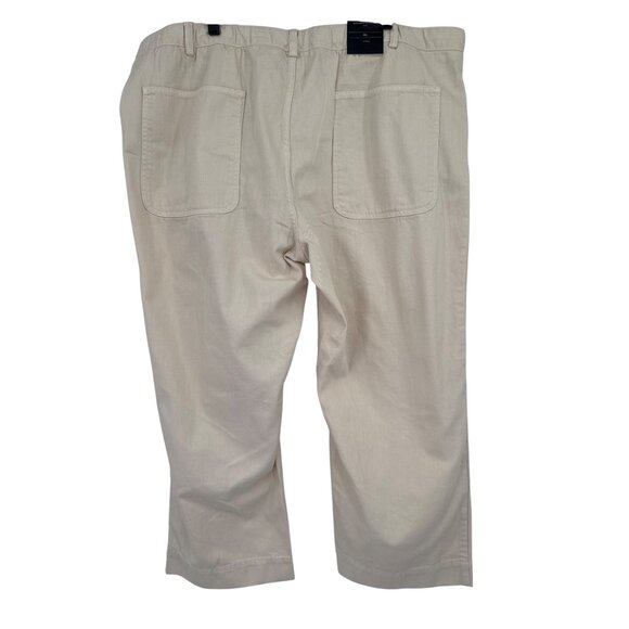 Banana Republic Relaxed Fit denim crop Pants ivory Cotton size 2xl new - Picture 4 of 6